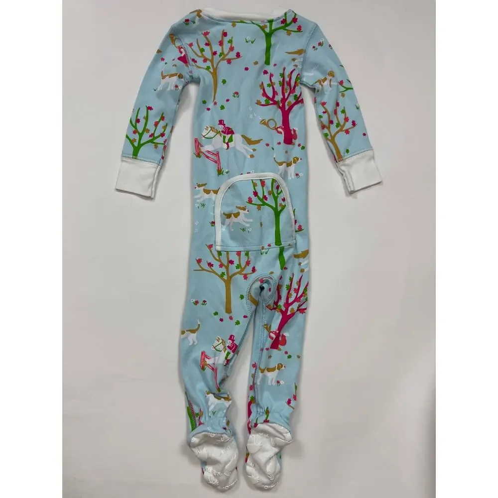 The Beaufort Bonnet Company Noelle's Night Night Footed Pajamas in Old Hunt